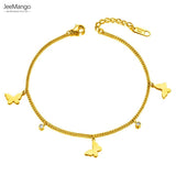 Boho Butterfly Charm Anklets CZ Crystal Foot Chain Beach Accessories
