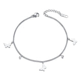 Boho Butterfly Charm Anklets CZ Crystal Foot Chain Beach Accessories