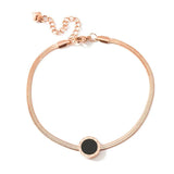 Roman Numeral Disc Anklet Stainless Steel Beach Jewelry