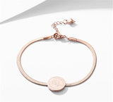Roman Numeral Disc Anklet Stainless Steel Beach Jewelry