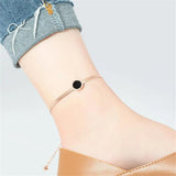 Roman Numeral Disc Anklet Stainless Steel Beach Jewelry