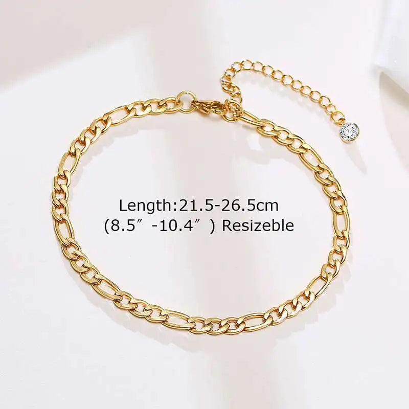 Snake Shape Cuban Link Women Anklets Bracelets Jewelry Gift