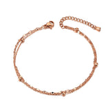 Double Layer Chain Link Anklet For Women Barefoot Sandals Bracelet
