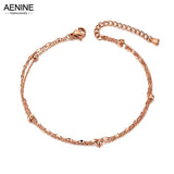 Double Layer Chain Link Anklet For Women Barefoot Sandals Bracelet
