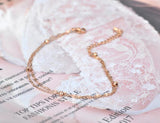 Double Layer Chain Link Anklet For Women Barefoot Sandals Bracelet