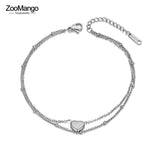 Bohemia Love Heart Charm Anklet Stainless Steel Foot Jewelry ZA20013