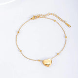 Heart Pendant Anklet Women's Stainless Steel Chain Beach Jewelry
