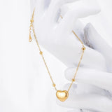 Heart Pendant Anklet Women's Stainless Steel Chain Beach Jewelry