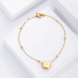 Heart Pendant Anklet Women's Stainless Steel Chain Beach Jewelry