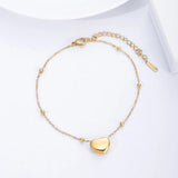 Heart Pendant Anklet Women's Stainless Steel Chain Beach Jewelry