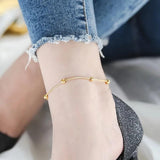Golden Anklets Metal Classic Women Ins Niche Foot Ornaments