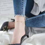 Golden Anklets Metal Classic Women Ins Niche Foot Ornaments