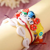 Bohemian Acrylic Beaded Anklets for Women Shell Rope Chain Bracelet