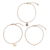 Moon Layered Anklet Set Heart Anklets Bohemian Leg Chain Foot Jewelry