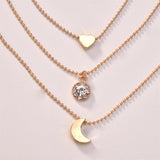 Moon Layered Anklet Set Heart Anklets Bohemian Leg Chain Foot Jewelry