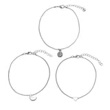 Moon Layered Anklet Set Heart Anklets Bohemian Leg Chain Foot Jewelry