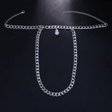Stonefans High Heel Anklet Zircon Water Drop Foot Ankle Beach Foot Jewelry