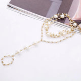 Boho Layer Pearl Tassel Anklet Beach Charm Barefoot Sandals Ankle Bracelet