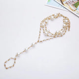 Boho Layer Pearl Tassel Anklet Beach Charm Barefoot Sandals Ankle Bracelet
