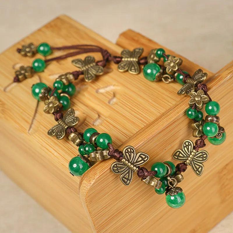 Vintage Red Green Yellow Anklets Chains