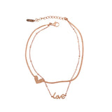 Double-Layer Titanium Steel Love Ankle Chain For Woman