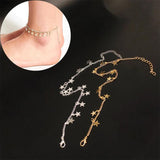 Bohemian Star Tassels Anklets for Women Charms Summer Link Chain Ankle Bracelet