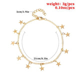 Bohemian Star Tassels Anklets for Women Charms Summer Link Chain Ankle Bracelet