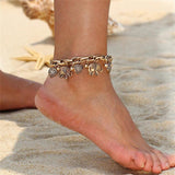 Vintage Elephant Anklet Bracelet Charms Heart Pendant Foot Chain Ankle Jewelry