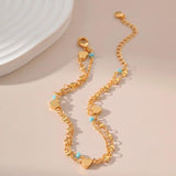 Geometric Double Layer Love Anklets Women Jewelry Beach Anklet
