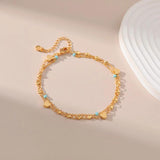 Geometric Double Layer Love Anklets Women Jewelry Beach Anklet