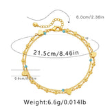 Geometric Double Layer Love Anklets Women Jewelry Beach Anklet