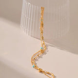 Geometric Double Layer Love Anklets Women Jewelry Beach Anklet