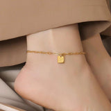 Boho Initial Anklet Butterfly Shell Tassel Pendant Women's Ankle Beach Jewelry