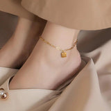 Boho Initial Anklet Butterfly Shell Tassel Pendant Women's Ankle Beach Jewelry