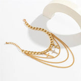 Rhinestone Cross Pendant Anklet for Women Sandals