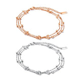 Multi-Layer Beads Anklet Women Stainless Steel Charm Foot Jewelry