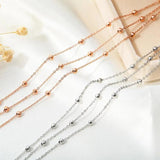 Multi-Layer Beads Anklet Women Stainless Steel Charm Foot Jewelry