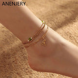 Stainless Steel Pearl Multilayer 18K Plated Anklet