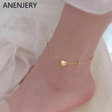 316L Stainless Steel Love Anklet Titanium Steel Colorfast Waterproof Beach