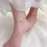 316L Stainless Steel Love Anklet Titanium Steel Colorfast Waterproof Beach