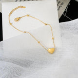 316L Stainless Steel Love Anklet Titanium Steel Colorfast Waterproof Beach