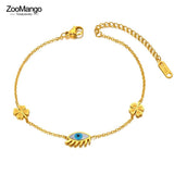Titanium Stainless Steel Flower Chain Anklets For Women Girls