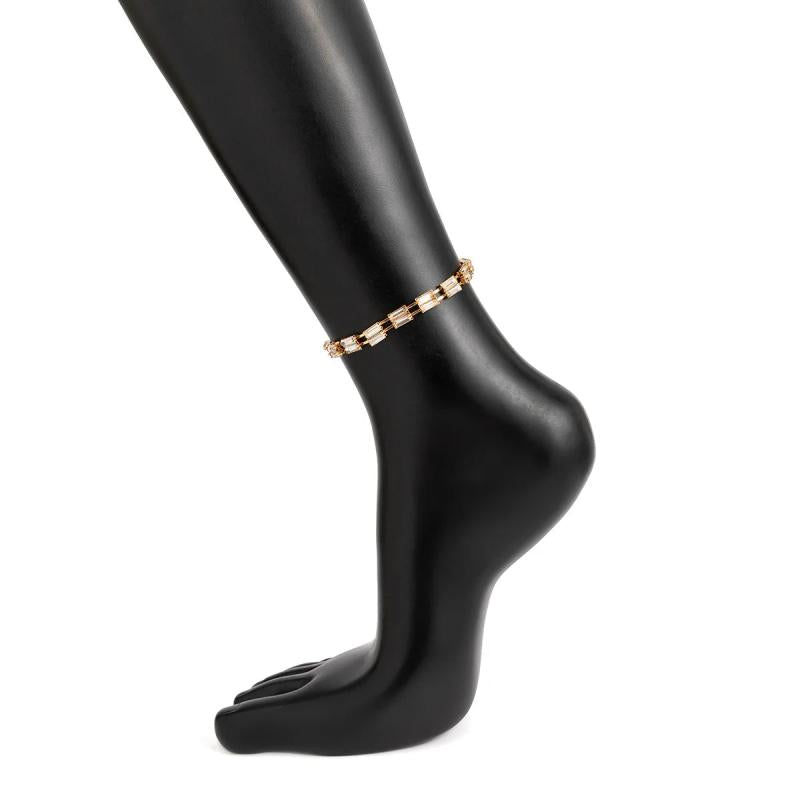 Crystal Anklet Tennis Chain Summer Beach Adjustable Anklet Jewelry