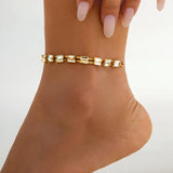 Crystal Anklet Tennis Chain Summer Beach Adjustable Anklet Jewelry