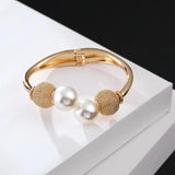 Freshwater Pearls 2 Round Shape Metal Beads Bracelets