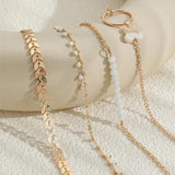 Sindlan 4Pcs Boho Shell Anklet Bracelet Set Summer Jewelry