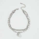 Lalynnlys Acrylic Silver Anklets Foot Chain for Women Girls Barefoot Bracelet
