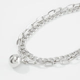 Lalynnlys Acrylic Silver Anklets Foot Chain for Women Girls Barefoot Bracelet