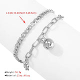 Lalynnlys Acrylic Silver Anklets Foot Chain for Women Girls Barefoot Bracelet