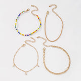 Bohemian Rhinestone Rice Bead Anklet